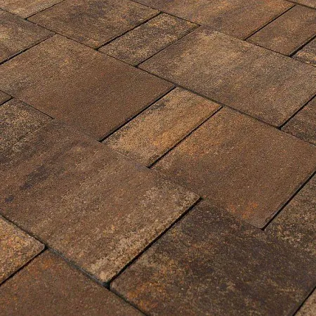 Плитка тротуарная Браер Старый город Ландхаус колормикс Каштан h=80мм