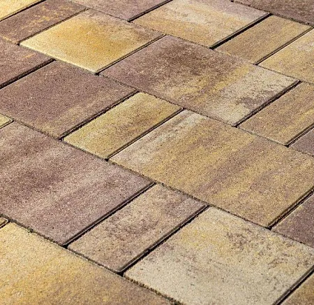 Плитка тротуарная Браер Старый город Ландхаус колормикс Степь h=80мм